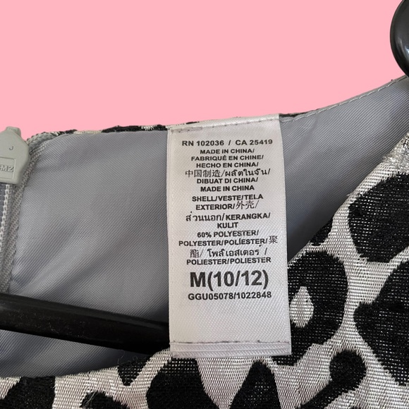 GUESS Kids Sz 10-12 black and silver cheetah print party dress with jewel detail - Picture 4 of 8